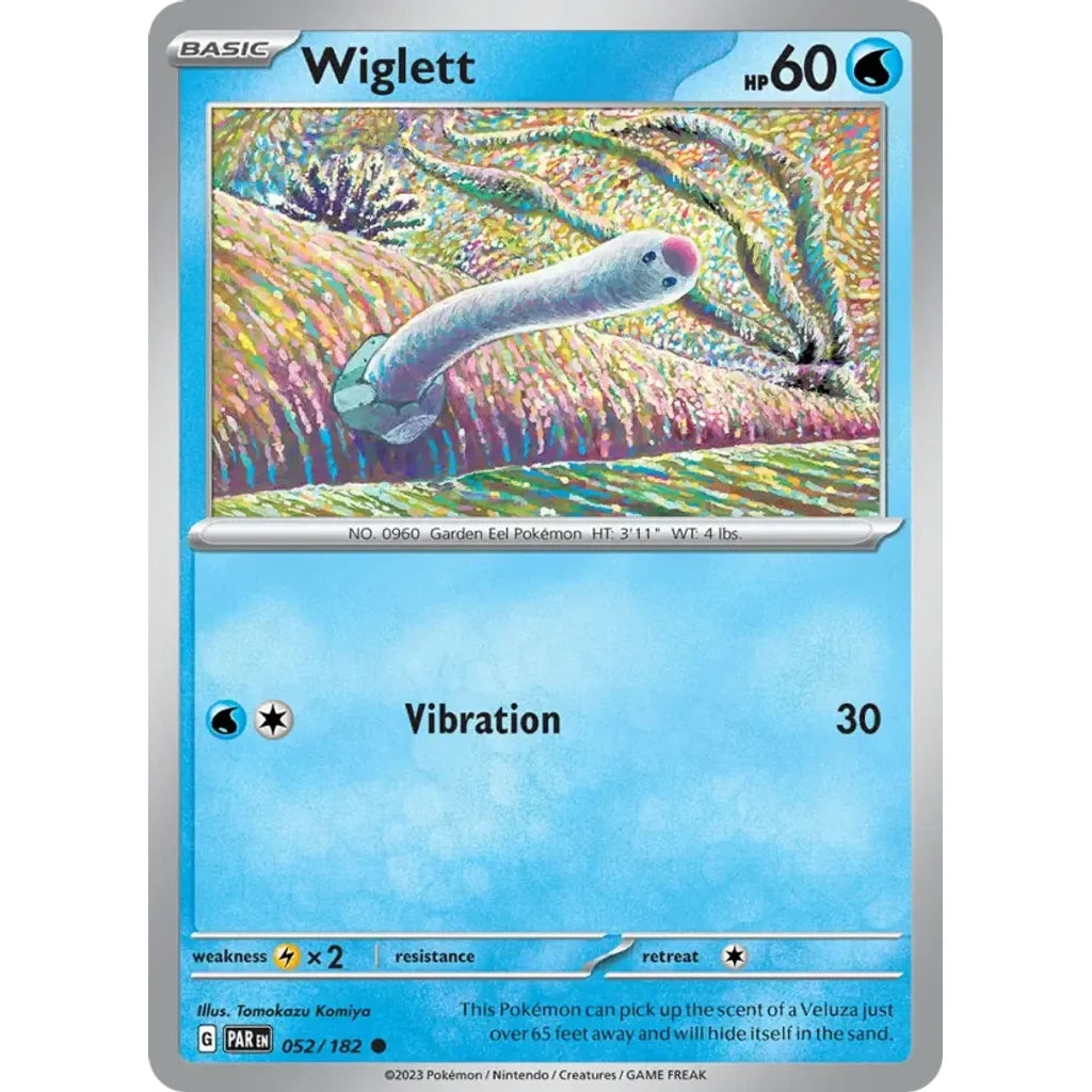 Wiglett 052/182 Common Paradox Rift Pokemon Near Mint (NM) przód