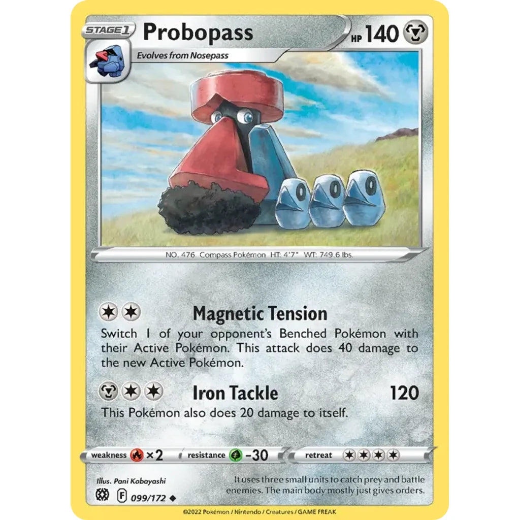 Probopass 099/172 Uncommon Brilliant Stars Pokemon Lightly Played (LP) przód