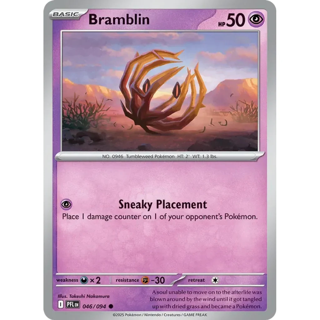 Bramblin 046/094 Common Phantasmal Flames Pokemon Reverse Holo Near Mint (NM) przód