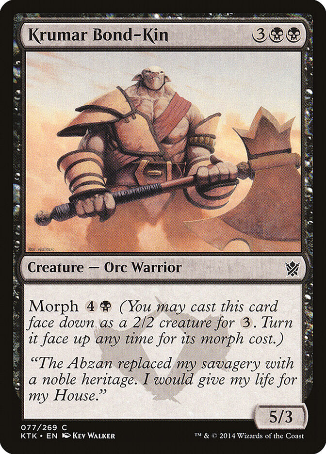 Krumar Bond-Kin 77 Common Khans of Tarkir Magic: The Gathering Near Mint (NM) przód