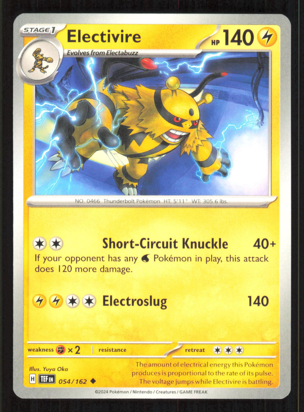 Electivire 054/162 Uncommon Temporal Forces Pokemon Near Mint (NM) przód