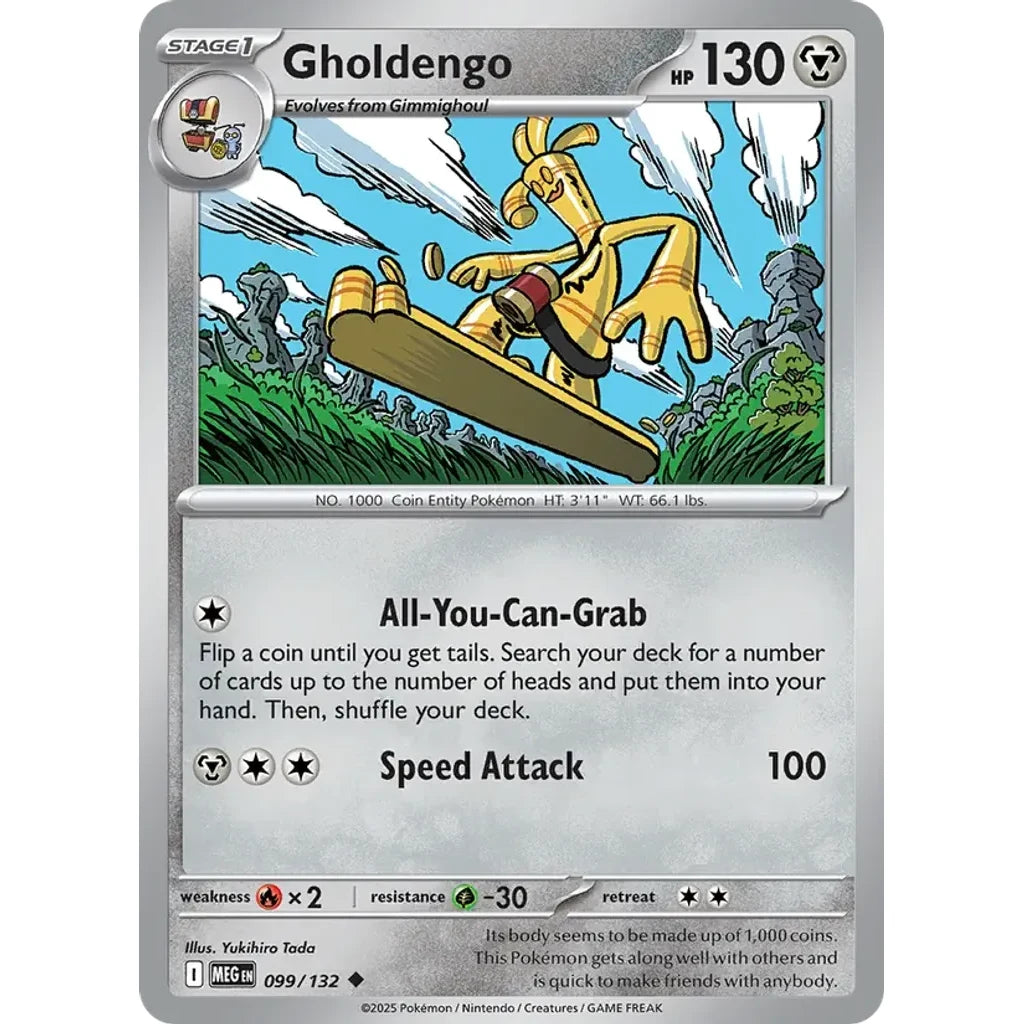 Gholdengo 099/132 Uncommon Mega Evolution Pokemon Near Mint (NM) przód