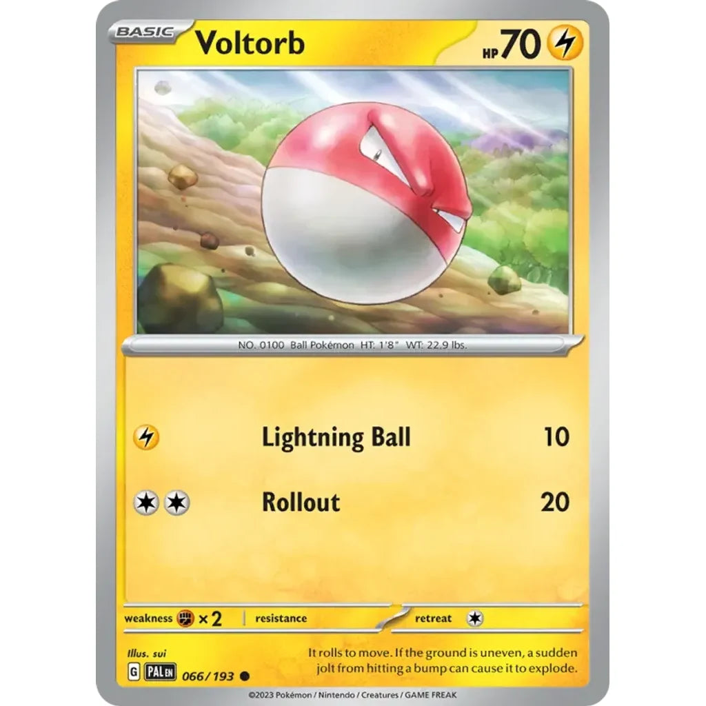 Voltorb 066/193 Common Paldea Evolved Pokemon Reverse Holo Lightly Played (LP) przód