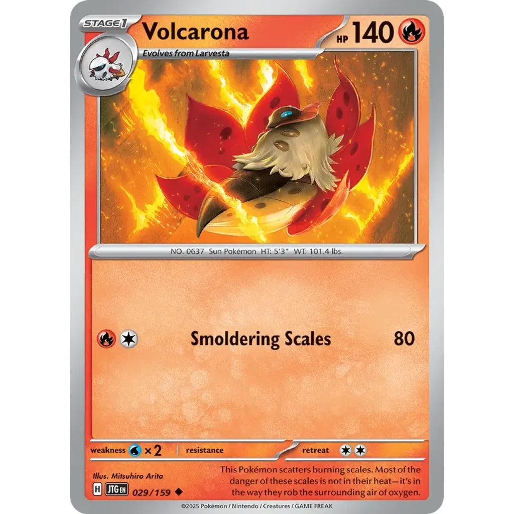 Volcarona 029/159 Uncommon Journey Together Pokemon Reverse Holo Near Mint (NM) przód