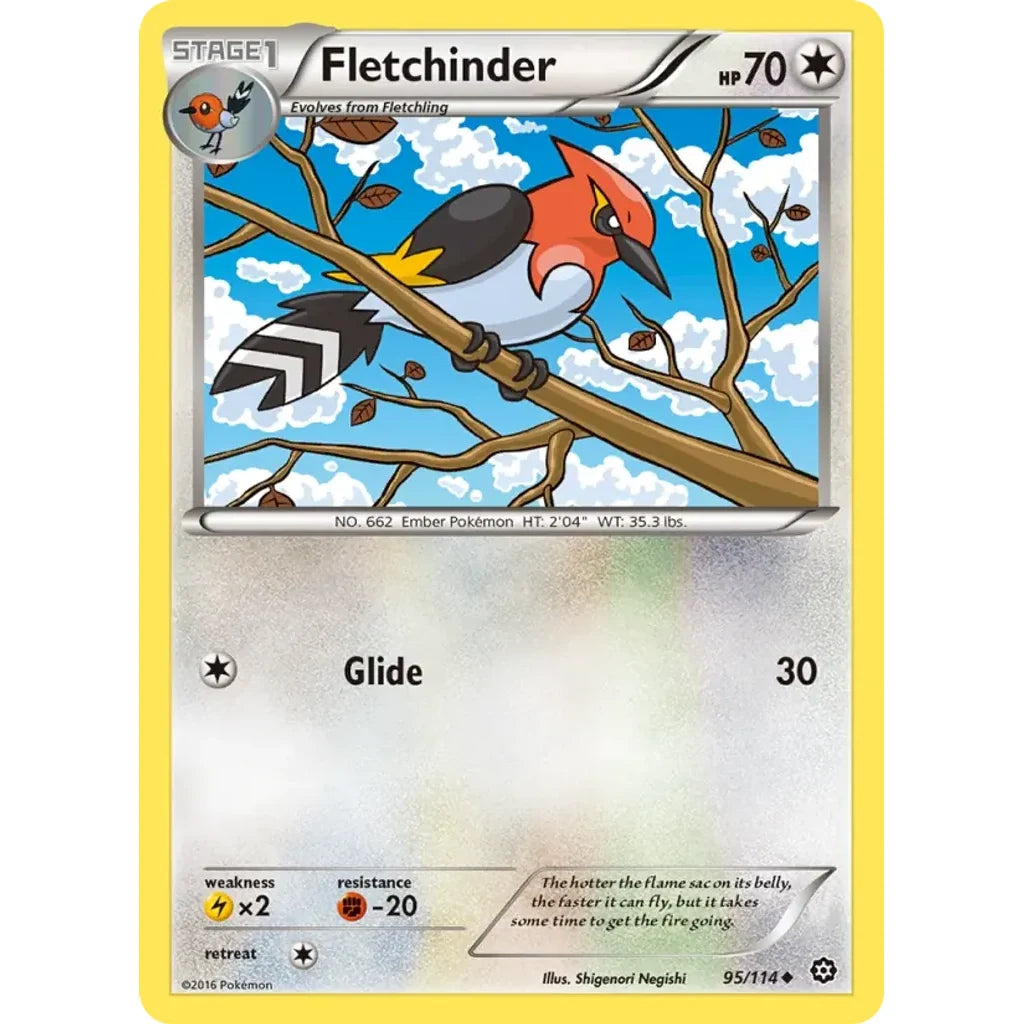 Fletchinder 95/114 Uncommon Steam Siege Pokemon Lightly Played (LP) przód