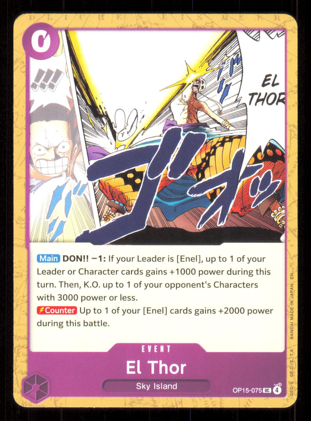 El Thor OP15-075 Uncommon Adventure on Kami's Island One Piece Near Mint (NM) przód