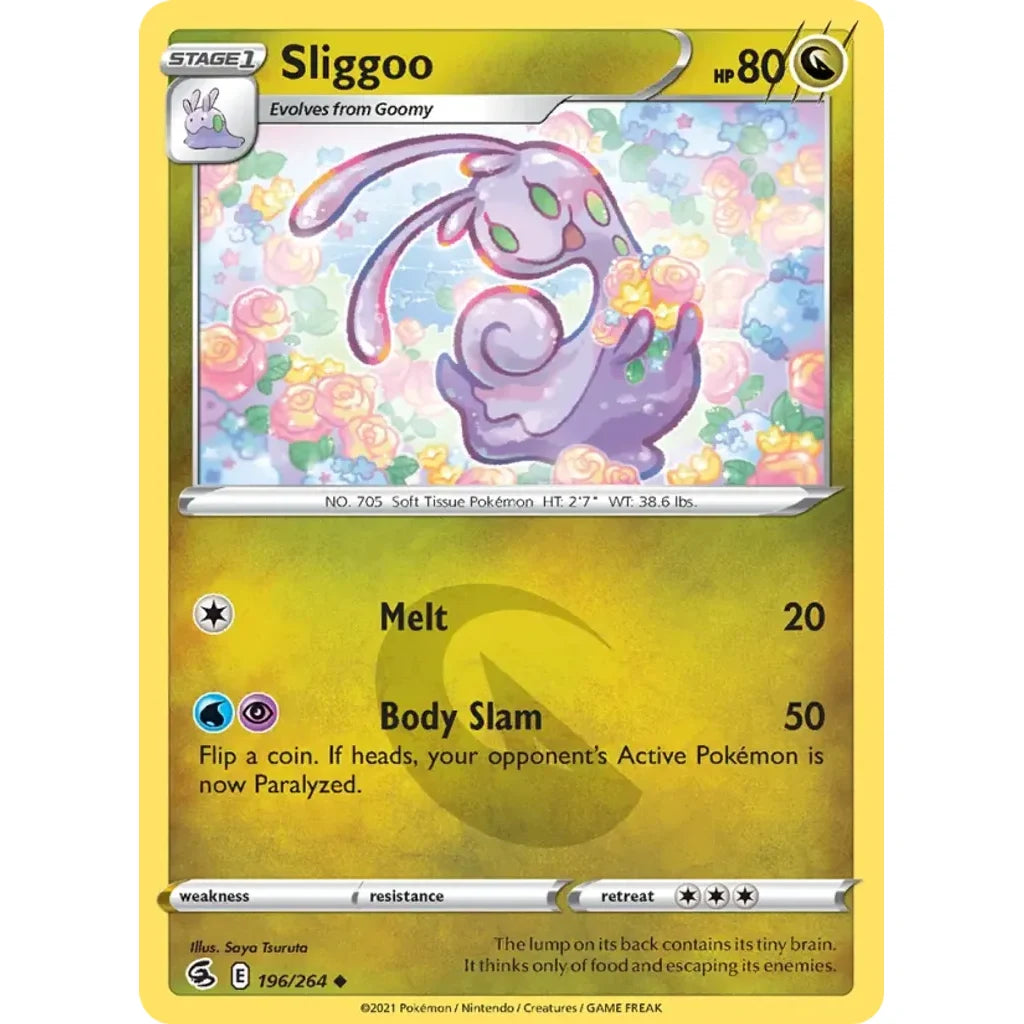 Sliggoo 196/264 Uncommon Fusion Strike Pokemon Lightly Played (LP) przód