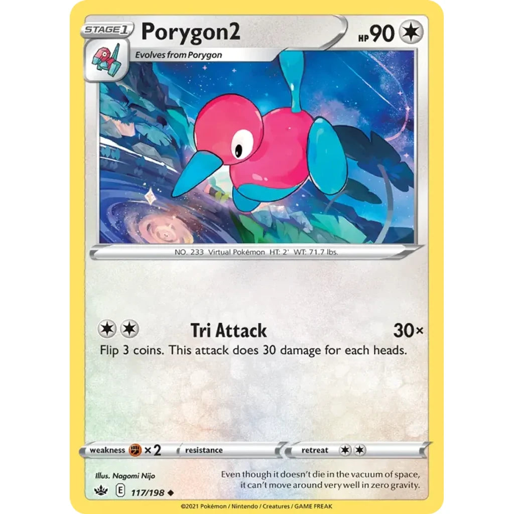 Porygon2 117/198 Uncommon Chilling Reign Pokemon Near Mint (NM) przód