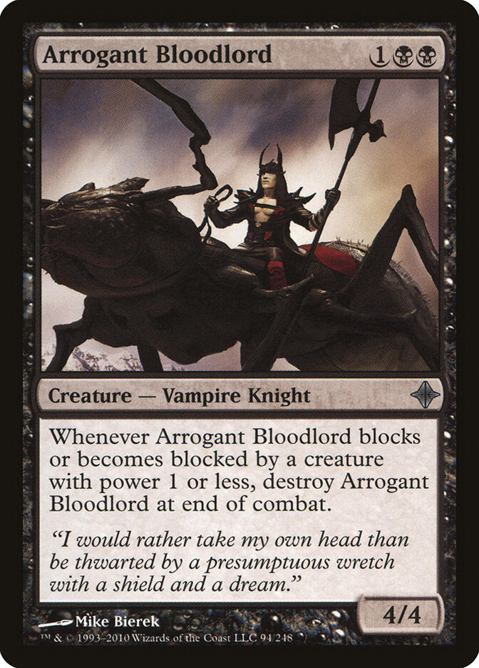 Arrogant Bloodlord 94 Uncommon Rise of the Eldrazi Magic: The Gathering Lightly Played (LP) przód