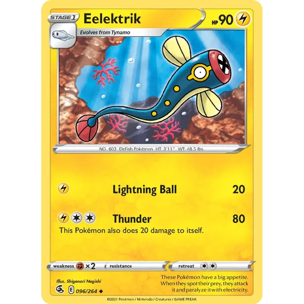 Eelektrik 096/264 Uncommon Fusion Strike Pokemon Lightly Played (LP) przód