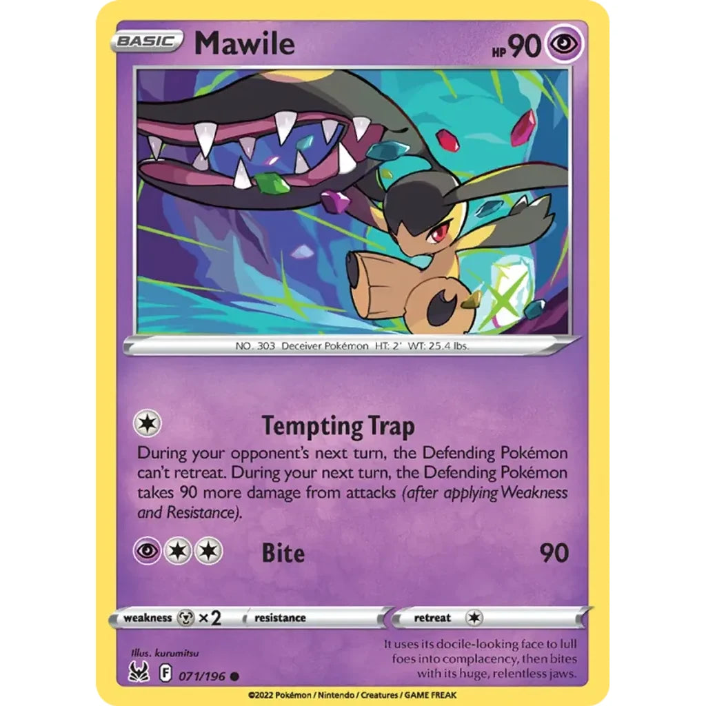 Mawile 071/196 Common Lost Origin Pokemon Near Mint (NM) przód
