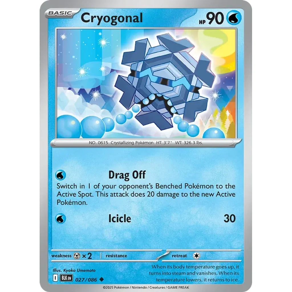 Cryogonal 027/086 Uncommon SV: Black Bolt Pokemon Near Mint (NM) przód