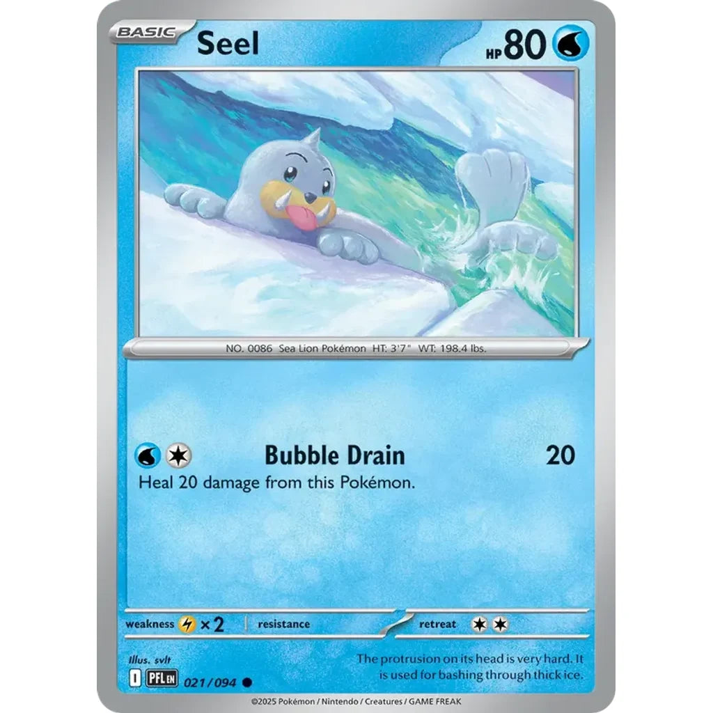 Seel 021/094 Common Phantasmal Flames Pokemon Near Mint (NM) przód