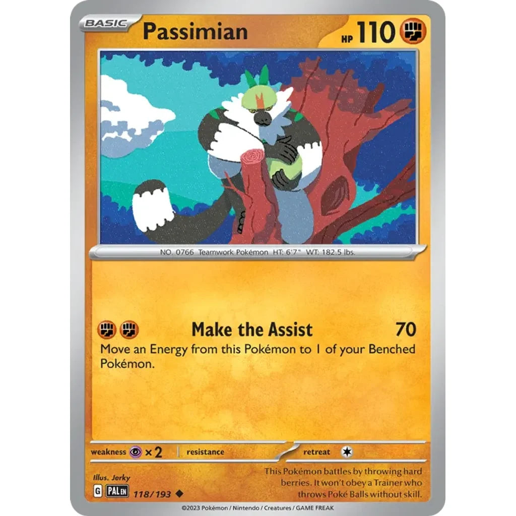 Passimian 118/193 Uncommon Paldea Evolved Pokemon Near Mint (NM) przód