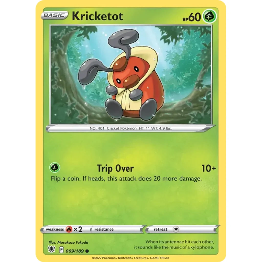 Kricketot 009/189 Common Astral Radiance Pokemon Near Mint (NM) przód