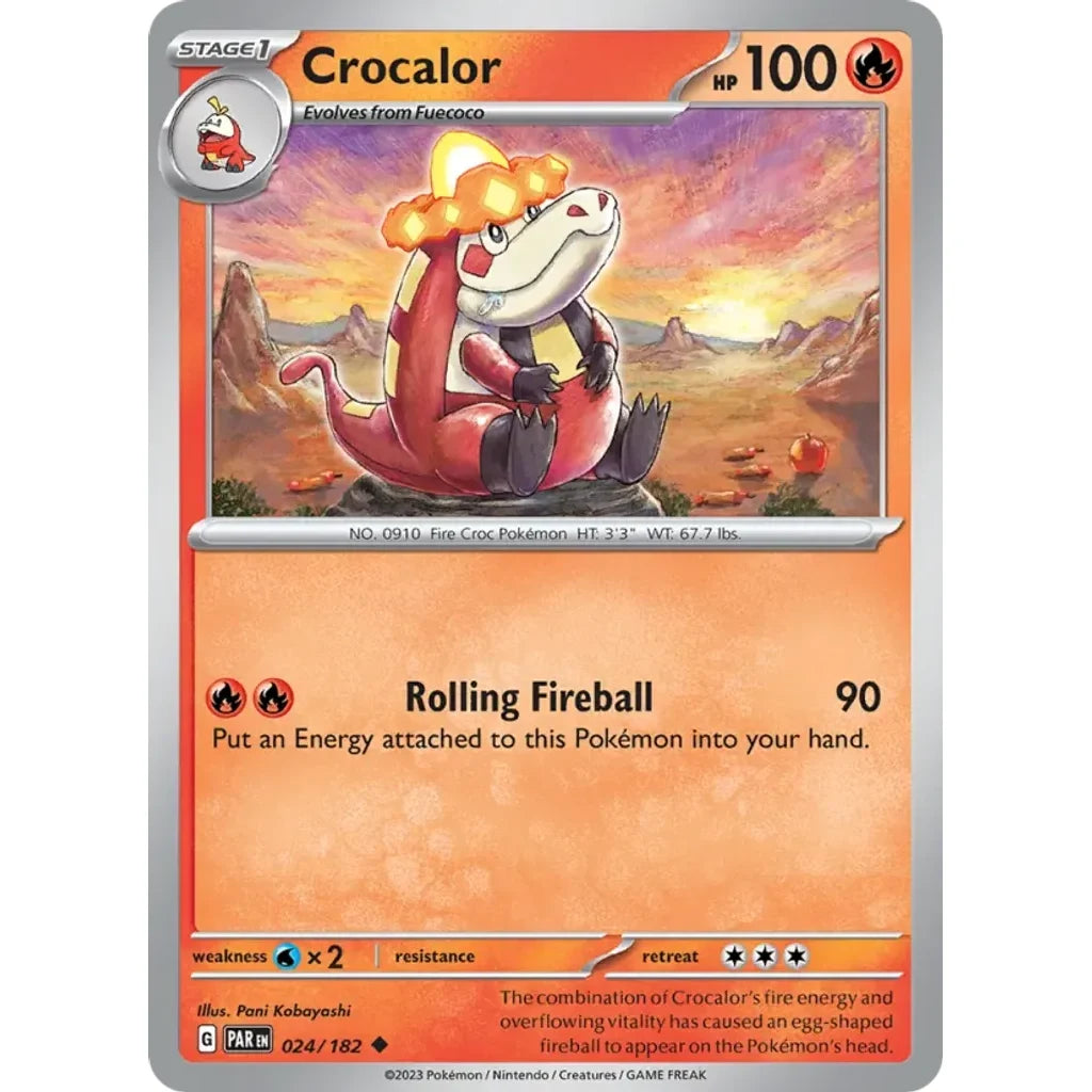 Crocalor 024/182 Uncommon Paradox Rift Pokemon Near Mint (NM) przód