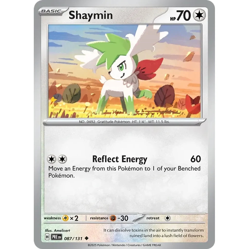 Shaymin 087/131 Uncommon Prismatic Evolutions Pokemon Lightly Played (LP) przód