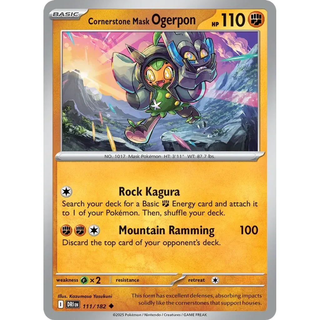 Cornerstone Mask Ogerpon 111/182 Uncommon Destined Rivals Pokemon Near Mint (NM) przód