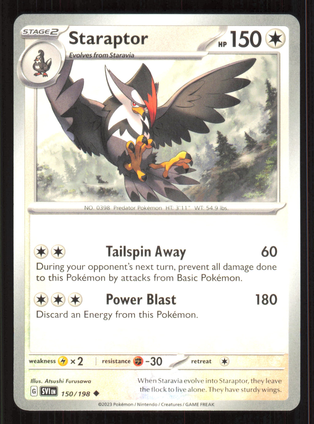 Staraptor Uncommon SV01: Scarlet & Violet Base Set 150/198 Near Mint (NM) przód