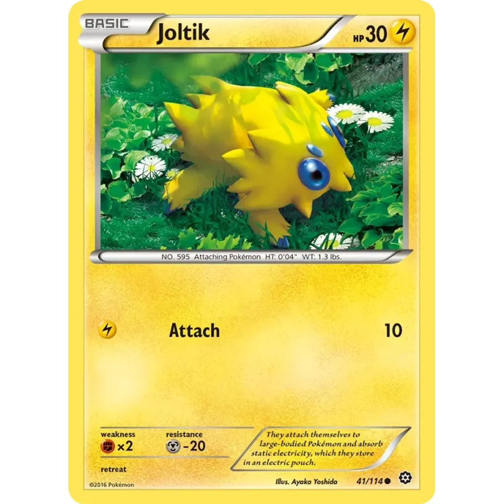Joltik 41/114 Common Steam Siege Pokemon Lightly Played (LP) przód