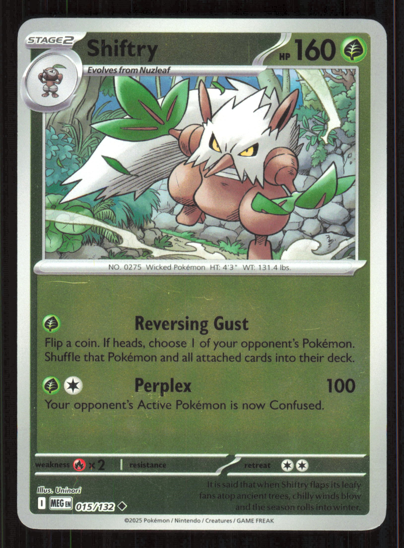 Shiftry Uncommon ME01: Mega Evolution 015/132 Near Mint (NM) — przód