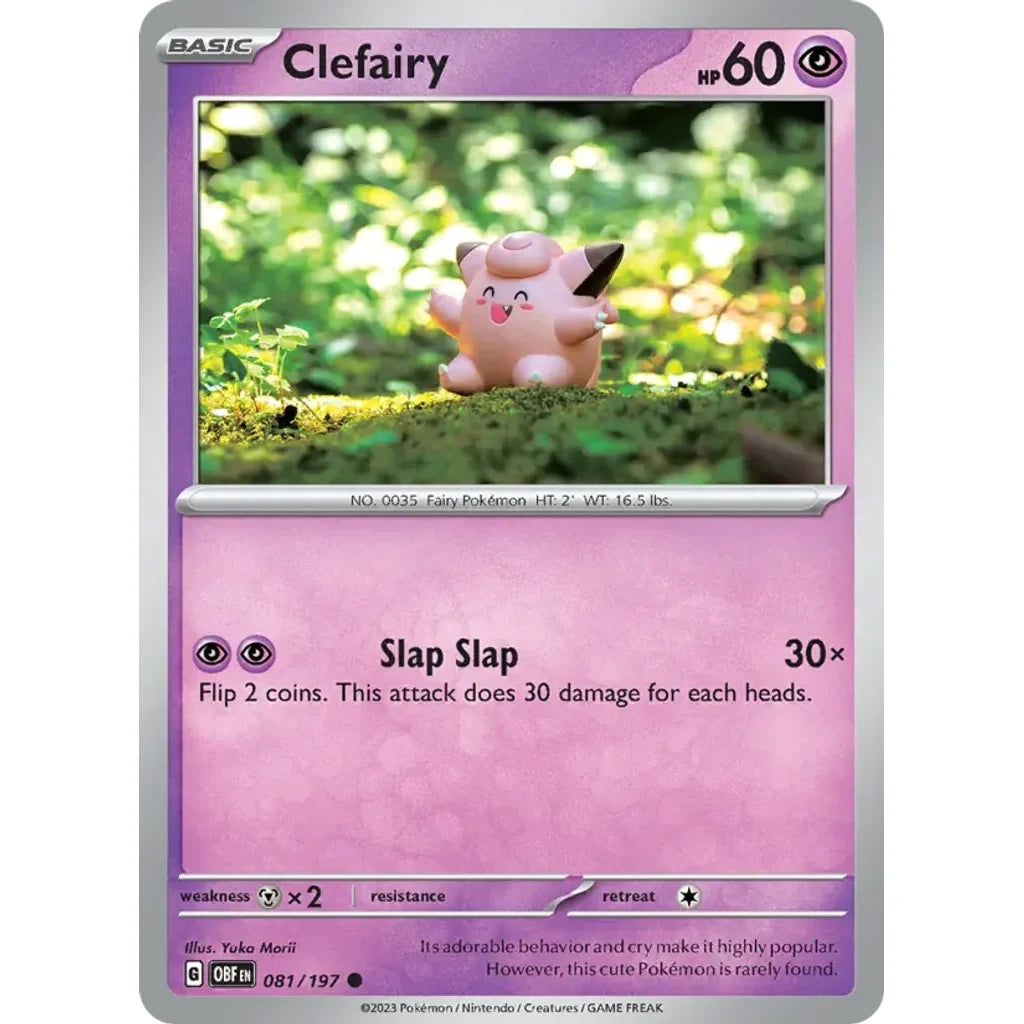 Clefairy 081/197 Common Obsidian Flames Pokemon Lightly Played (LP) przód