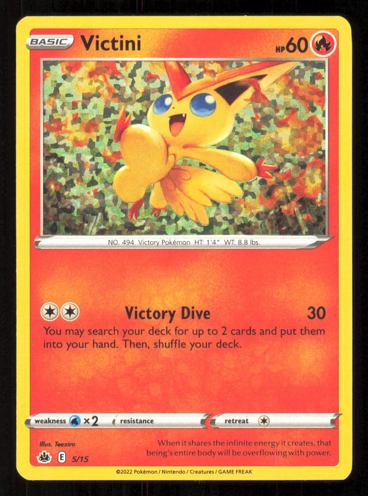 Victini 005/015 Holo Promo McDonald's Promos 2022 Pokemon Holo Lightly Played (LP) przód