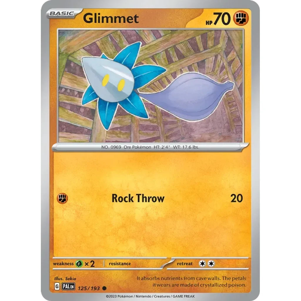 Glimmet 125/193 Common Paldea Evolved Pokemon Reverse Holo Lightly Played (LP) przód