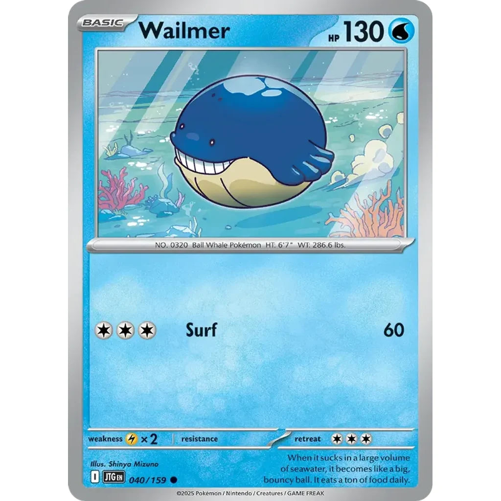 Wailmer 040/159 Common Journey Together Pokemon Near Mint (NM) przód