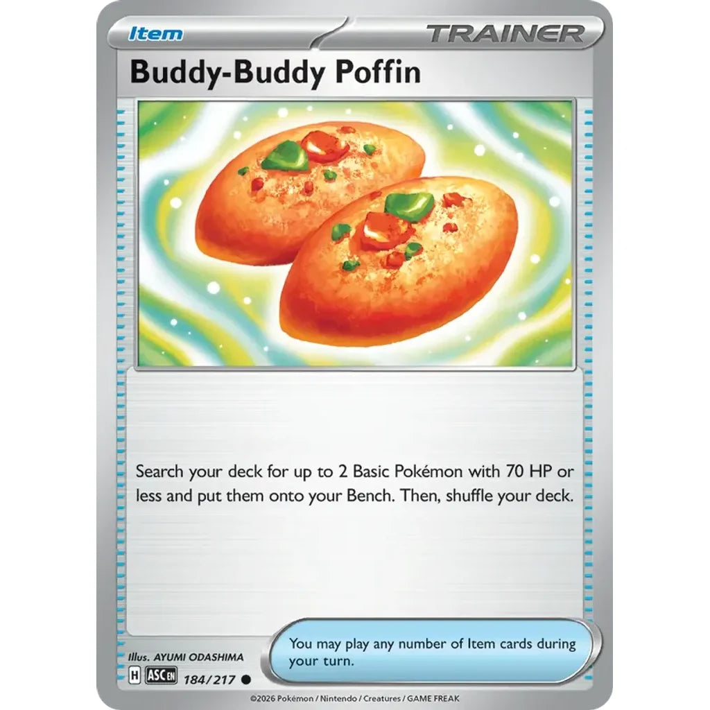 Buddy-Buddy Poffin 184/217 Common ME: Ascended Heroes Pokemon Lightly Played (LP) przód