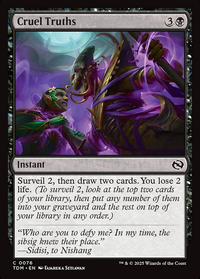 Cruel Truths 76 Common Tarkir: Dragonstorm Magic: The Gathering Near Mint (NM) przód