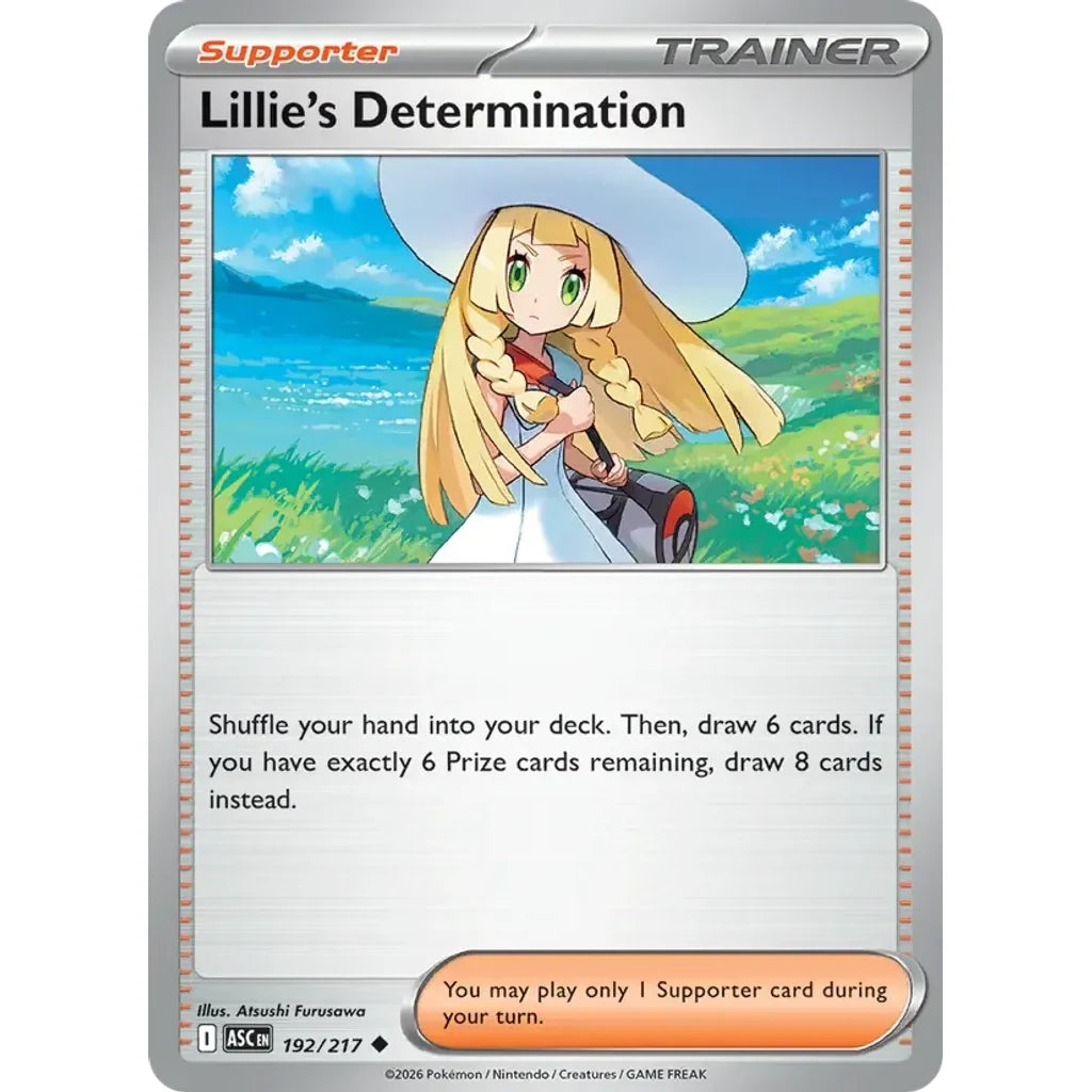 Lillie's Determination 192/217 Uncommon ME: Ascended Heroes Pokemon Lightly Played (LP) przód