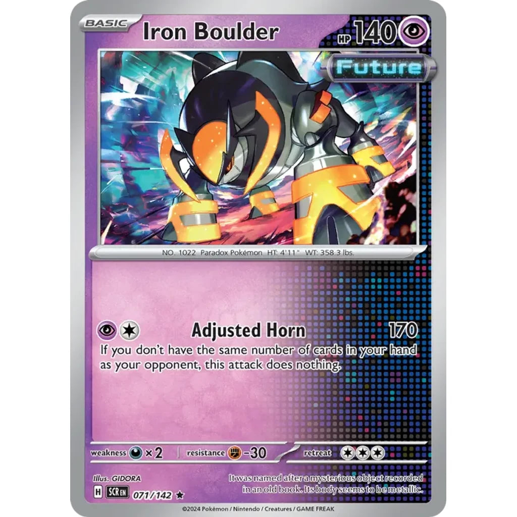 Iron Boulder 71/142 Rare Stellar Crown Pokemon Holo Near Mint (NM) przód