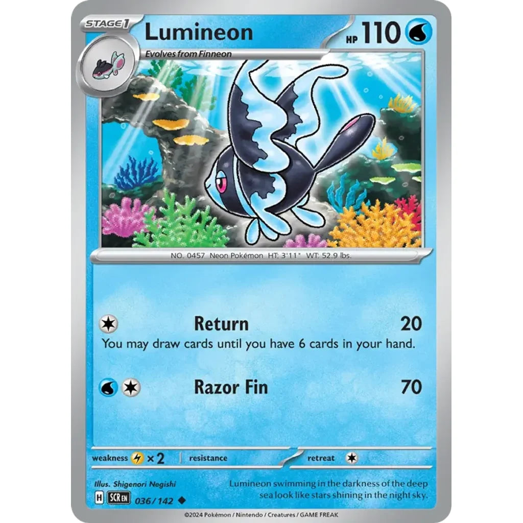 Lumineon 36/142 Uncommon Stellar Crown Pokemon Near Mint (NM) przód