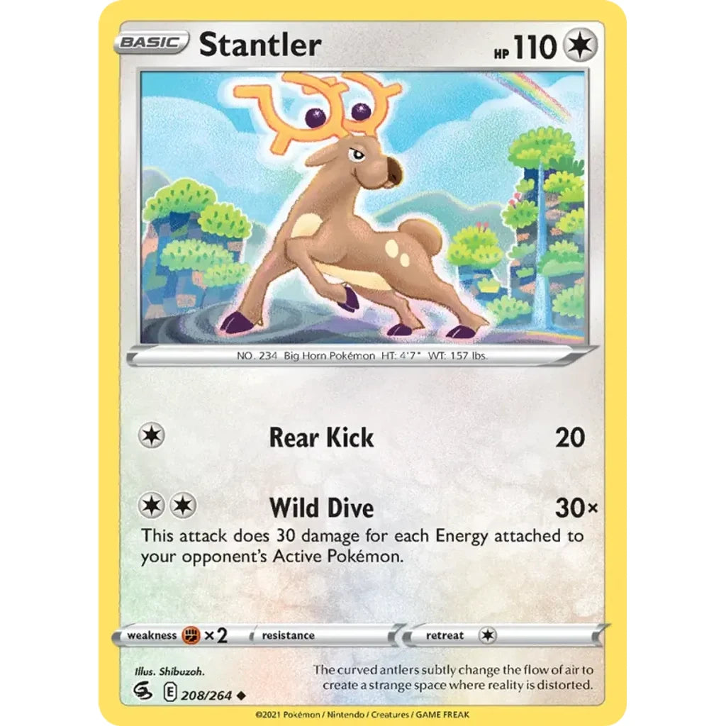 Stantler 208/264 Uncommon Fusion Strike Pokemon Lightly Played (LP) przód