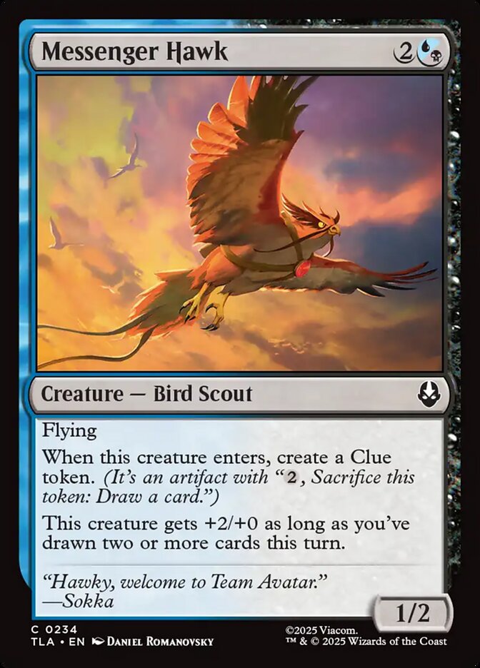 Messenger Hawk 234 Common Avatar: The Last Airbender Magic: The Gathering Near Mint (NM) przód