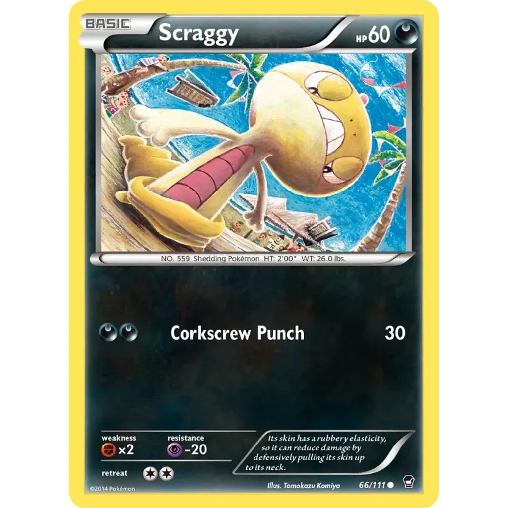 Scraggy 66/111 Common Furious Fists Pokemon Lightly Played (LP) przód
