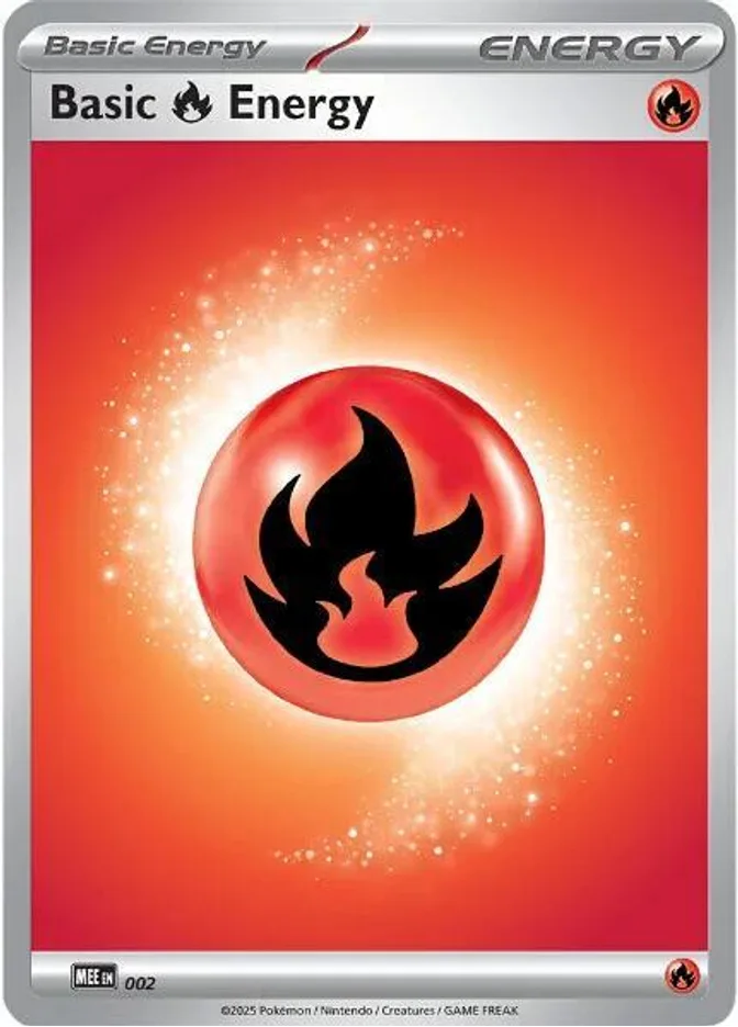Fire Energy MEE: Mega Evolution Energy 002 Moderately Played (MP) — przód