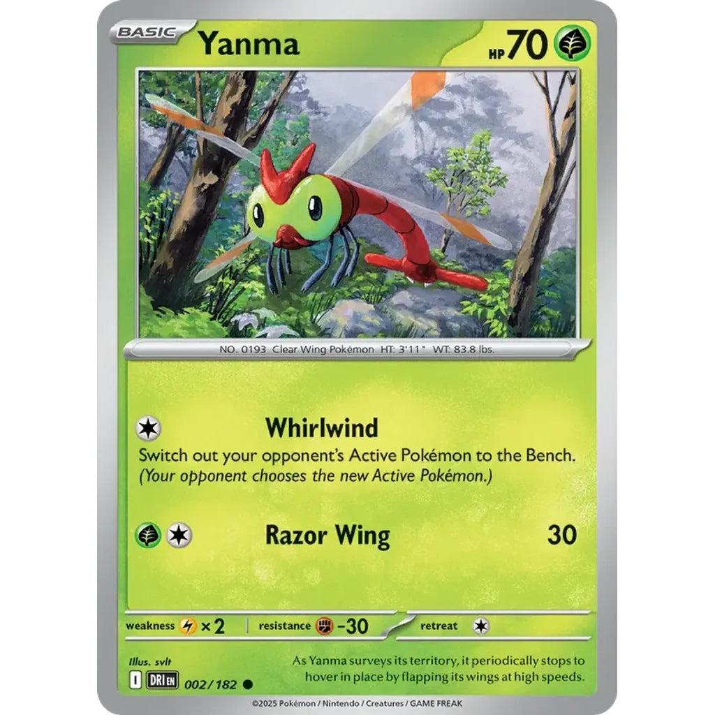 Yanma 002/182 Common Destined Rivals Pokemon Near Mint (NM) przód