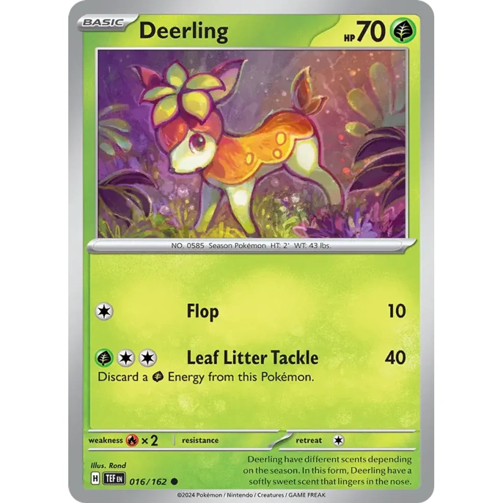 Deerling 016/162 Common Temporal Forces Pokemon Lightly Played (LP) przód