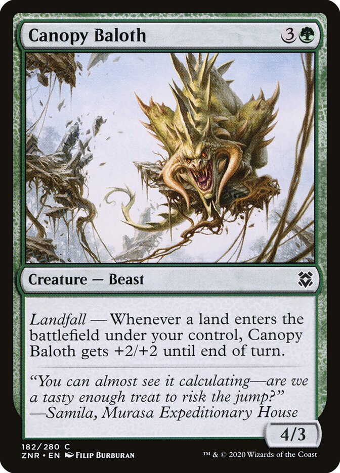 Canopy Baloth 182 Common Zendikar Rising Magic: The Gathering Near Mint (NM) przód