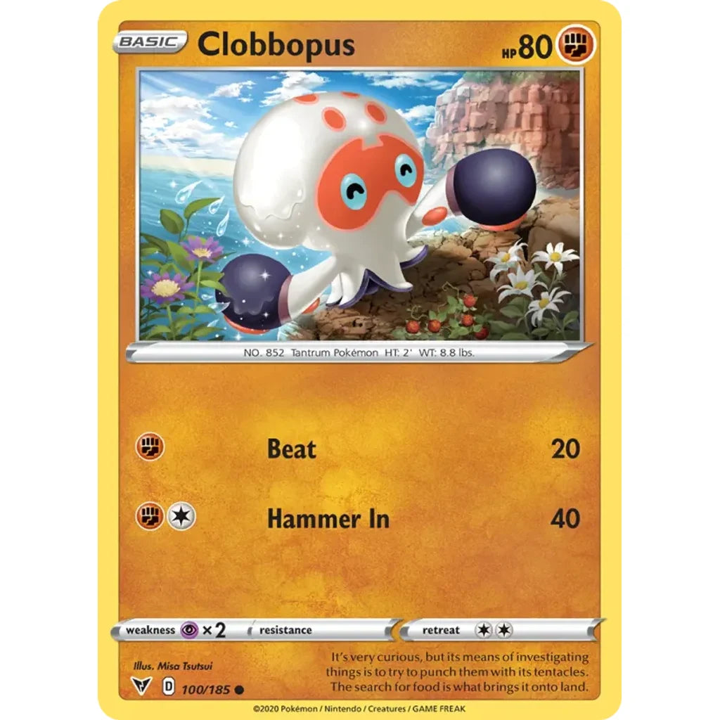 Clobbopus 100/185 Common Vivid Voltage Pokemon Near Mint (NM) przód