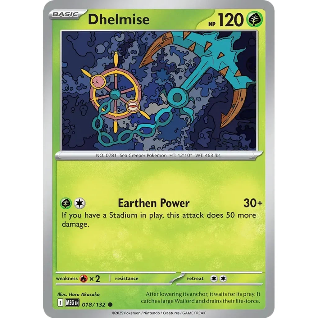 Dhelmise 018/132 Common Mega Evolution Pokemon Near Mint (NM) przód