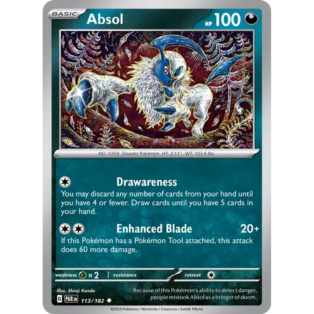 Absol 113/182 Uncommon Paradox Rift Pokemon Lightly Played (LP) przód