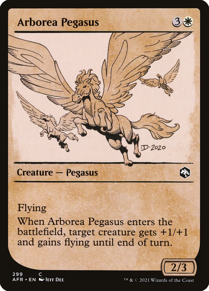 Arborea Pegasus (Showcase) 299 Adventures in the Forgotten Realms Magic: The Gathering Near Mint (NM) przód