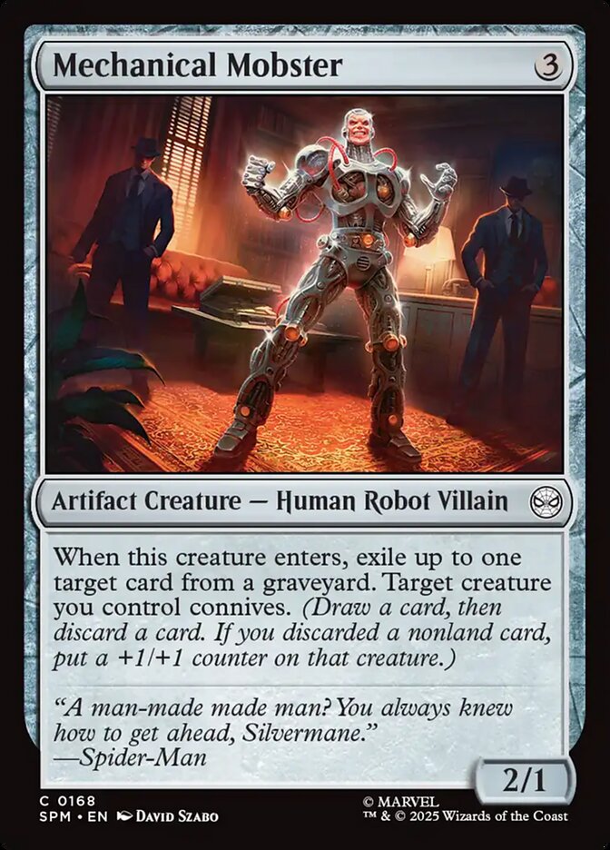 Mechanical Mobster 168 Common Marvel's Spider-Man Magic: The Gathering Near Mint (NM) przód