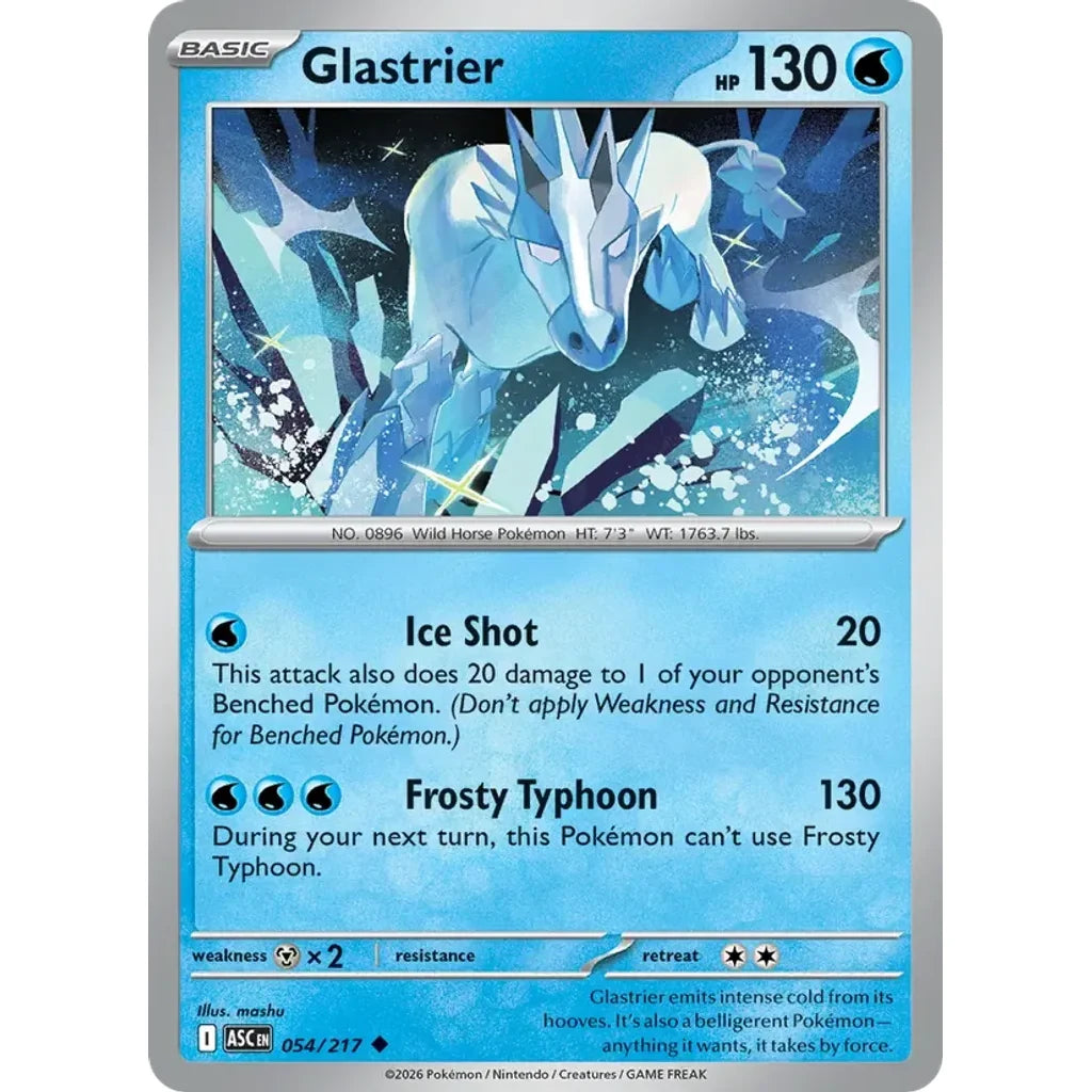 Glastrier 054/217 Uncommon ME: Ascended Heroes Pokemon Near Mint (NM) przód