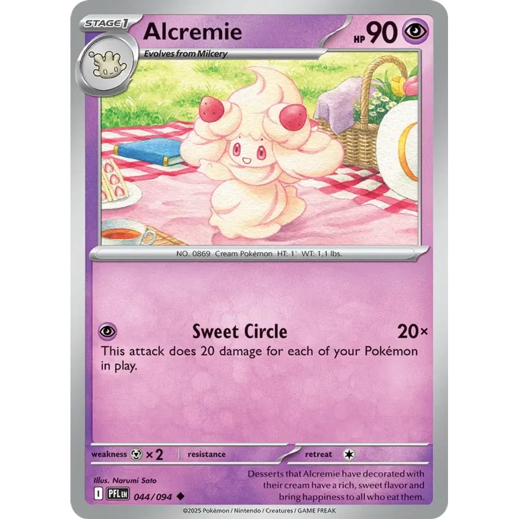 Alcremie 044/094 Uncommon Phantasmal Flames Pokemon Reverse Holo Near Mint (NM) przód