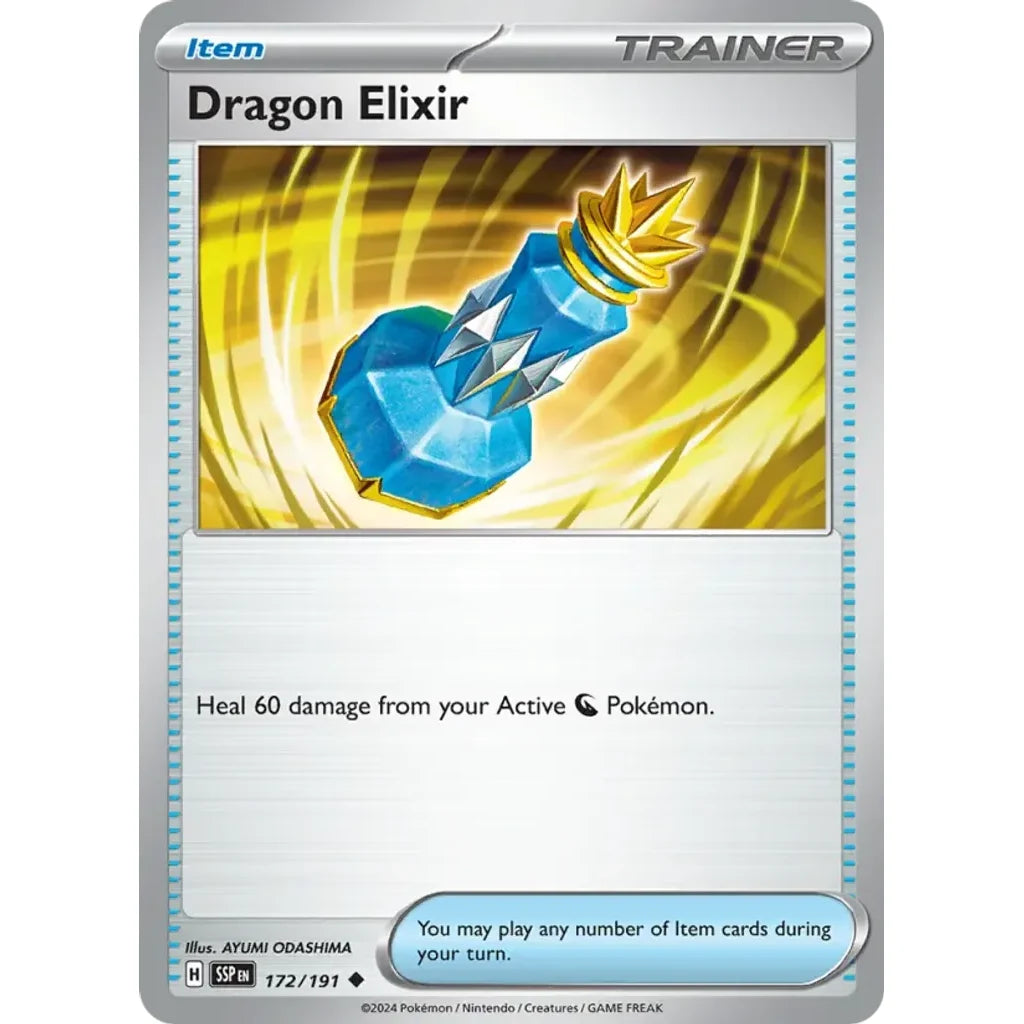 Dragon Elixir 172/191 Uncommon Surging Sparks Pokemon Near Mint (NM) przód