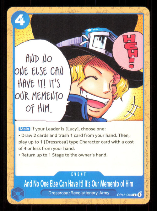 And No One Else Can Have It! It's Our Memento of Him OP15-054 Adventure on Kami's Island One Piece Near Mint (NM) przód